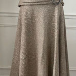 Classiques Entier NWT  Tan Plaid Full A-Line Skirt $150 12 Photo 0