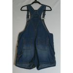 Old Navy  Maternity Womens Medium Blue‎ Denim Bib Overalls Cargo Shorts Pockets Photo 1