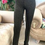 ZARA NEW Shimmery Glitter Metallic Stretchy Ribbed Knit Flare Pant Black/Gold Photo 0