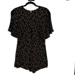 Free People Women's Meet Virginia Flora V-Neck Short Sleeve Romper Black Size 4 Photo 4