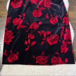 Talbots  Black and Red Floral Velvet Pencil Skirt Photo 2