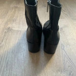 1. State  Black Women's Jahmil Croc Embossed Leather High Block Heel Booties Photo 4