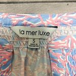 La Mer Luxe Pink White Periwinkle Coral Sleeveless V Neck Buttons Top Small Photo 6