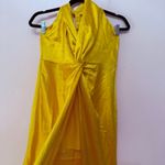 NWT Yaura Yellow Halter Satin Maxi Dress Women's Size UK 12 US L Size L Photo 6