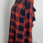 BCBGMAXAZRIA New! Orange & Black LongSleeve Plaid Ruffled Dress Medium Photo 2