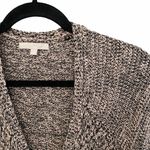 Joan Vass ⦠Cozy Longline Textured Knit Cardigan Sweater ⦠Marled Black + Cream Photo 2
