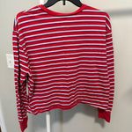 Arizona Jeans Arizona Jean Co Red White and Blue Striped Longsleeve Crewneck Shirt size large Photo 3