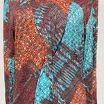 New Attitudes by Renee Printed Knit Knot Front Pockets Tunic Multi Size Medium Multiple Photo 5