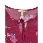 Matilda Jane Women Dress Art Class Cinched Waist Crochet Floral Maroon Size XS Photo 1