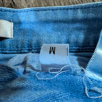 Zenana Outfitters Garment Dyed Blue Frayed Hem Denim Shorts Medium Soft Cotton Summer Fit Photo 4