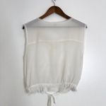 Free People  V-Neck Sleeveless Chiffon Top White‎ Size S Photo 4