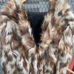 Vintage 90s Brown Fur Coat Zip Up Hoodie Luxury Jacket Size XL Photo 4