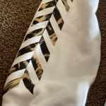 Style Reform Women’s White Zip Up Arrow & Stripe Hoodie Sweatshirt White Photo 1