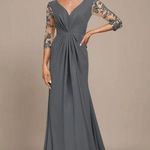 JJ's House NWT   Trumpet/mermaid v-neck sweep/brush train silk fabric Size US 8 Photo 0