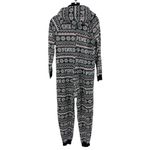 Victoria's Secret PINK Pajamas Womens Small One Piece Black Sherpa Fair Isle Photo 3