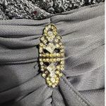 Betsy and Adam B&A by Sequined Ruffled Gown Women's Petite 2P Gray Scallop Sleeve Photo 6