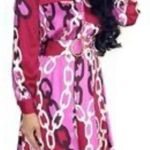 ZARA Pink and Red Long Sleeve Dress Photo 0