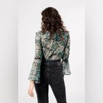 Band of Gypsies Band of the Free Womens Bonnie Emerald Floral Long Sleeve Bodysuit Photo 1