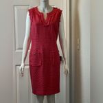 Karl Lagerfeld Karl Laggerfield Paris Tweed Midi Formal Front Pockets Party Pink Dress S 14 F7 Photo 7