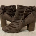 Altar'd State Altar’d State- “Hanover” Neutral Peep Toe Zip Perforated Booties- Size 8.5 Photo 0
