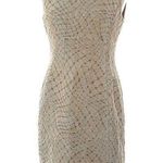 Lafayette 148 New York Knee Length Formal Beige White Cream Dress Size 6 Small S Tan Photo 0