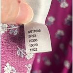 Loft Midi Sun Dress Petite Size 2 Purple Ditsy Floral Ruffle Neckline Zip Back Photo 10