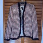 Neiman Marcus ESCADA Exclusive For Tweed Checked Jacket with Brown Trim Size 34 Photo 0