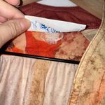 Leslie Fay Vintage 1970s  Rustic Bronze Orange Bohemian Floral Midi Dress Photo 6