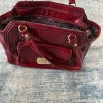 Anne Klein  Dark Red Faux Patent Croc Leather Handbag w Gold Colored Accents Photo 1