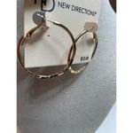 NWT New Direction Slightly Twisted‎ / Hammered Gold Casual Hoop Earrings Photo 2