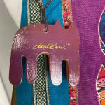 Laurel Burch Colorful Cat Purse Tote Bag Pink Feline Cat Lover Artsy Funky Blue Photo 1