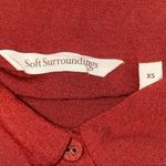 Soft Surroundings  Size XS Burnt Orange Long Sleeve Ruffle Hem Button Front Shirt Photo 3