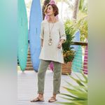 Soft Surroundings  Medina Roll Tab Crop Pants size S Photo 1