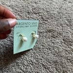 Argento Vivo Sterling Silver Pearl Earrings Gold Photo 2