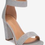 Top Moda Silver Shimmery Chunky Heel Sandal Photo 0