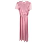 JCPenney Fashion vintage 70s Pink Chiffon ruffle floor length Dress prom costume Size 12 Photo 1