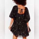 Nasty Gal  Black and Metallic Gold Star Flouncy Babydoll Dress 6 Photo 1