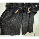 We Be Bop Top Wide Leg Pants Outfit 2 Pc Set Black Tan Beaded Artsy Native Small Photo 3