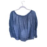 Generation Love Chambray Off Shoulder Top Long Sleeve Blouse XS Blue Photo 5