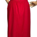 American Vintage Vintage Sir for her Red Midi 100% Wool high waist skirt side slit size small Photo 4