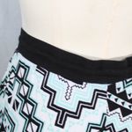 No Boundaries Black White and Teal Mint Southwestern Tribal Print Soft Shorts with Pockets Photo 7