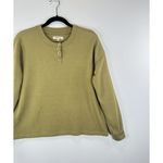 Madewell Women Top Green Drop Shoulder Henley Tee Long Sleeve Pullover Casual XS Photo 4