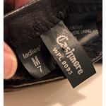 Black Genuine Leather Gloves Women’s Sz 7 100% Cashmere Lined Medium Driving Photo 4