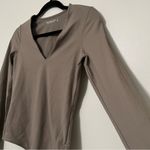 Abercrombie & Fitch Abercrombie & Fitch Bodysuit Taupe Small Double Lined Long Sleeve Photo 2