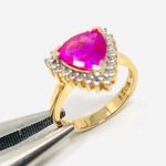 Sterling Silver /gold overlay, ruby* ring Photo 1