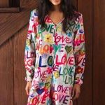 Natural Life LOVE grafitti onsie pajamas size S Photo 0