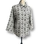 Chico's Vintage Chico’s Design Gray Animal Print Jacket Embroidered Artsy Boho Sz 2 L Photo 5