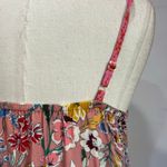 World Market Boho Floral Slip Dress Size S/M Pink Yellow Ruffle Hem Photo 7