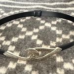 Chico's Women's Size Small Black Leather Artsy Bohemian Silver Split Hook Belt Photo 1