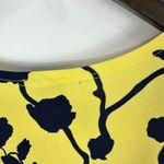 Clara Sun Woo Top M Yellow Navy Cold Shoulder Floral Bold Print Artsy Boho Size M Photo 6
